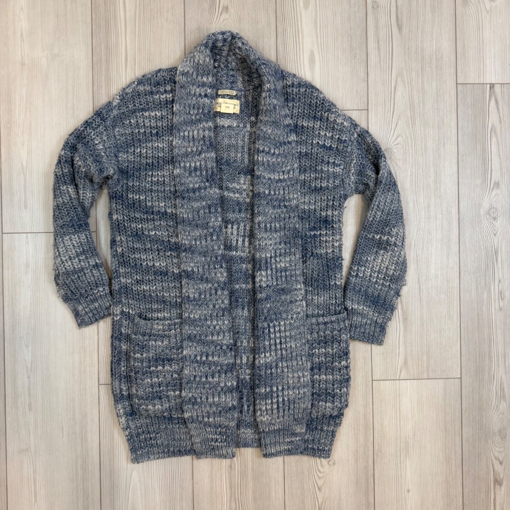 Denim & Supply Ralph Lauren Blue Marled Wool Blend Shawl Cardigan Sweater S/P